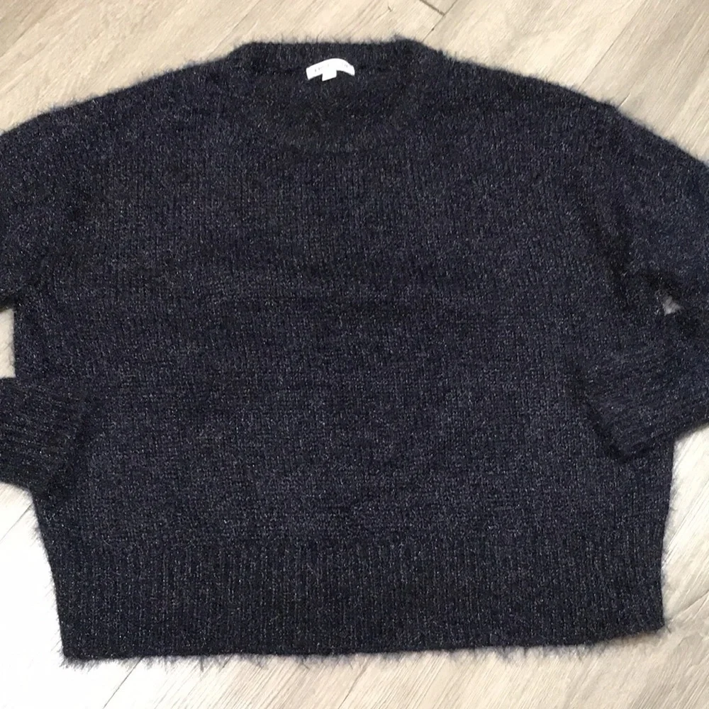 Prologue Black Round Neck Oversized Eyelash Sweater size‎ XS